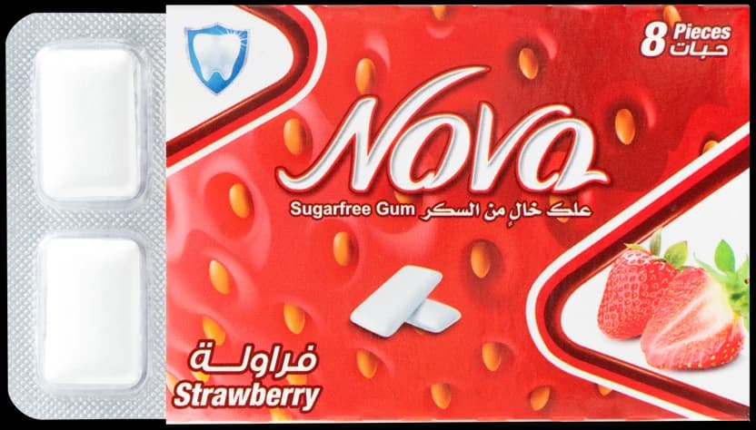 Nova Strawberry sugar-free gum